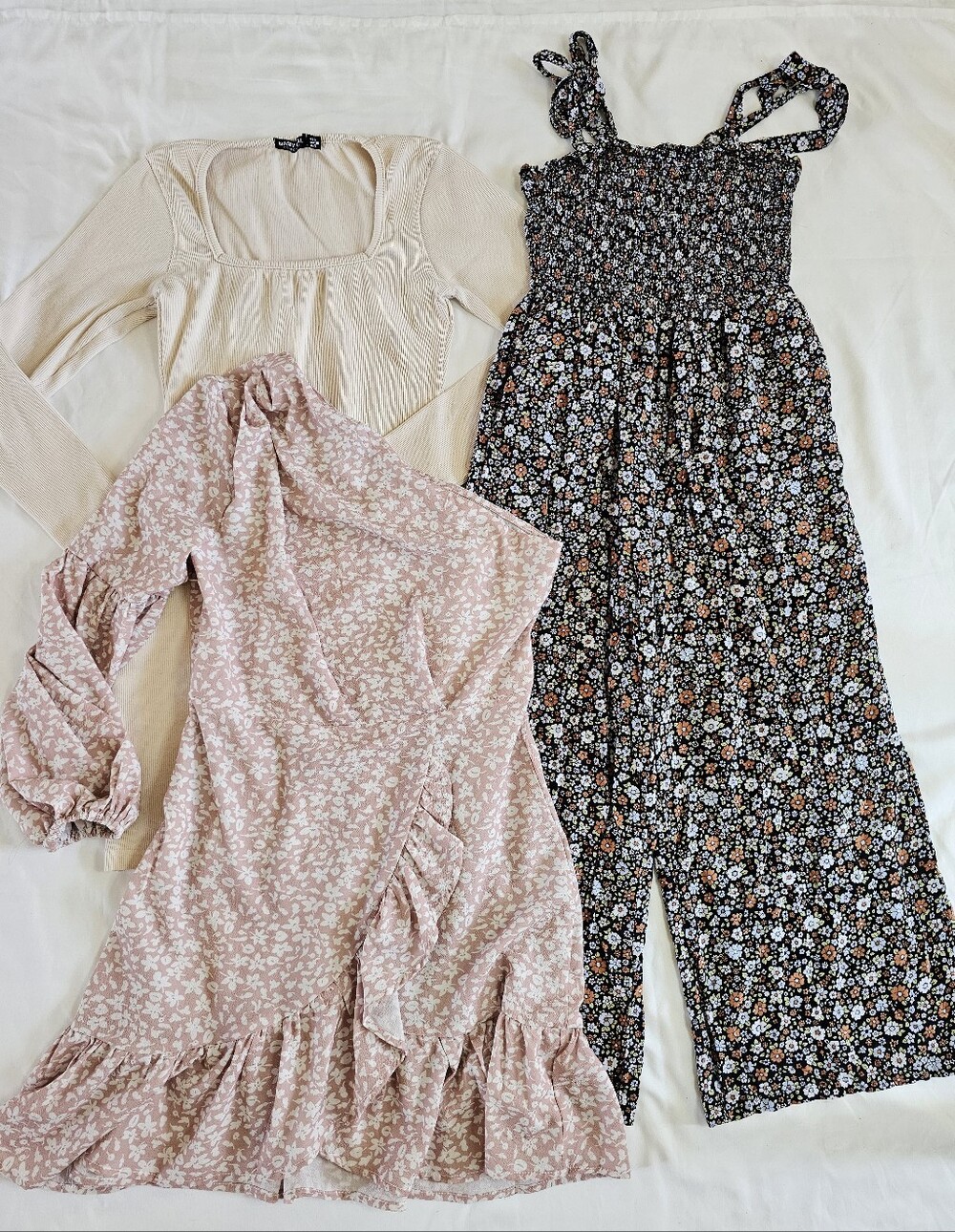 3pc Bundle Spring Summer Dress Romper Size S Feminine Floral Cottagecore Farm